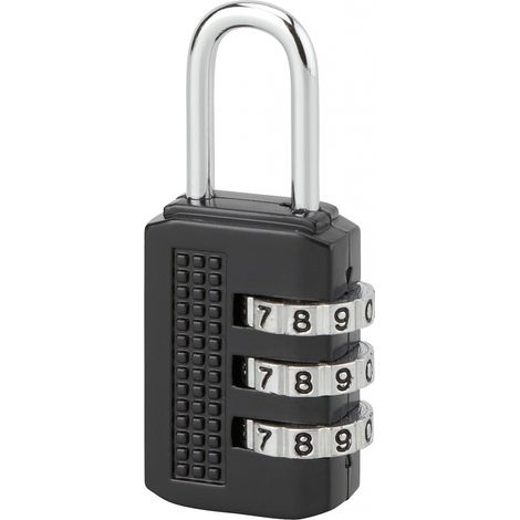 Lucchetto a combinazione Compact 02, bagagli, 3 cifre, 21mm, nero - THIRARD
