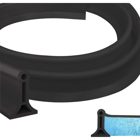 Barre de seuil de douche autocollante en silicone - 200 cm - Arrêt d'eau - Protection contre les éclaboussures - Pour salle de bain et cuisine - Noir - 2 m (1/5)