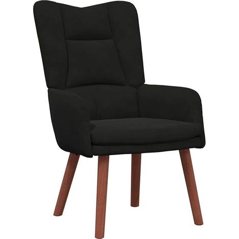 Fauteuil noir, 63 x 67 x 94 cm, velours. (1/5)