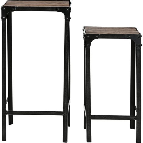 Mesita Auxiliar Set 2 Hierro 38X38X75 Reciclada (1/5)