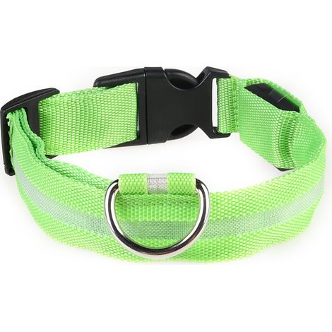 Collier LED rechargeable par USB pour chien de compagnie, clignotant, lumineux, sécurité, lumière en nylon (1/4)
