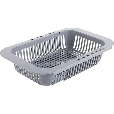 Passoire Rétractable - Passoire Pour Évier Cuisine - Adaptable 35 à 45 cm - Hauteur 6,5 cm - En Plastique Alimentaire - 1 Pièce