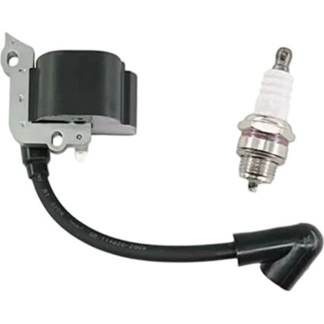 Bobine d'Allumage avec Bougie d'Allumage pour Tondeuses Stihl FS38, FS46, FS45, FS55, FC55, FC55Z, FC55-DZ, HL45, HL45Z, HL45-DZ, HS45, HS45Z, KM55, KM55RZ, KM55C, KM55R, Remplace le Numéro 4140 400 1 (1/5)