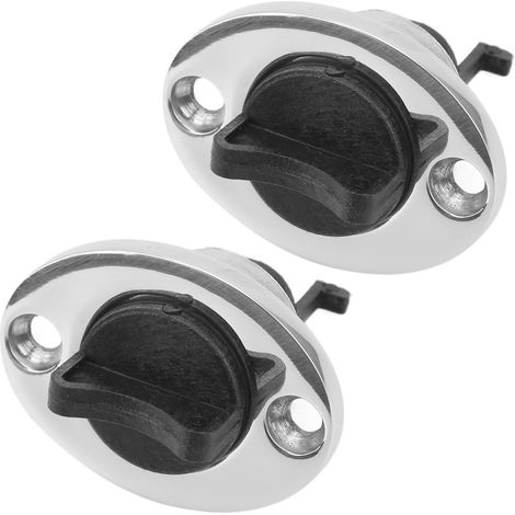Lot de 2 bouchons de vidange ovales en acier inoxydable 316 pour tableau arrière de bateau, pour trou de 1 pouce. (1/5)