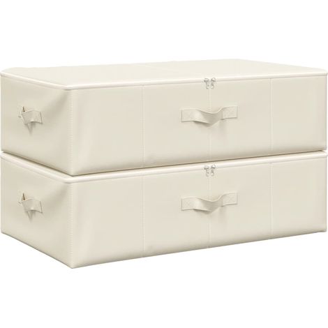 Cajas de almacenaje 2 unidades tela color crema 70x40x18 cm vidaXL