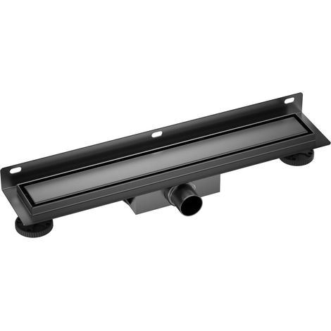 Balneo Caniveau de douche mural Wall and Floor NEXT 70 cm - Acier inoxydable AISI 304 Gun Metal (gris foncé) - Collerette coudée et panneau réversible (1/5)