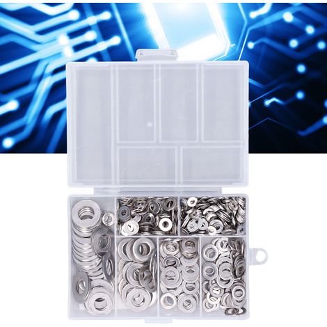 Coffret de 660 rondelles plates en acier inoxydable 304 M3/4/5/6/8/10 (1/5)