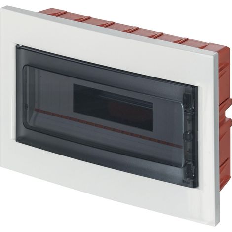 Centralino ad incasso, 18 moduli, bianco, IP40, sportello in policarbonato fumè - Elettrocanali EC63018B