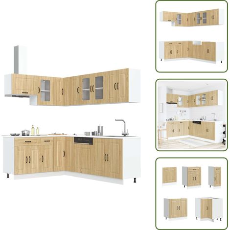 11-tlg. Küchenschrank-Set Kalmar Sonoma-Eiche Holzwerkstoff - Küchenschrank-Set - Küchenschrank-Sets - Küchenzeile Einbauküche - Küchenschrank (1/5)