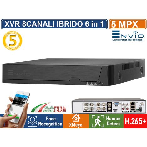 XVR DVR 6in1 AHD CVI TVI CVBS XVI IP 8CH CANALI 5 MP UTC HUMAN DETECT FACE RECOGNITION CLOUD P2P XMEYE - Capacità Hard Disk: Nessun Hard Disk (1/5)