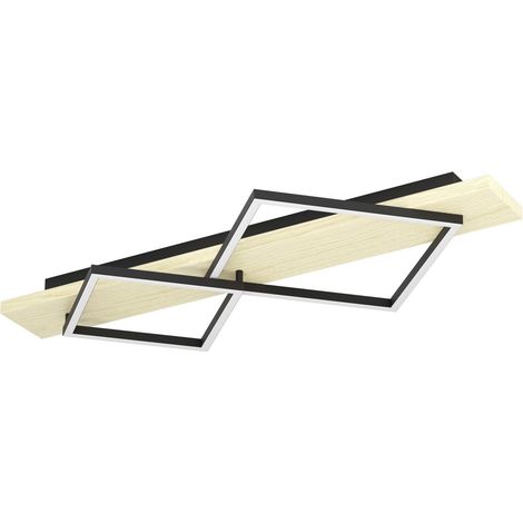 Plafoniera Rustica Country Boyal Metallo Marrone 2 Luci Led 28W 1750+2050Lm
