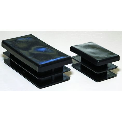 Embout rentrant à ailettes rectanguilaire noir 100 x 50 mm - BOUILLER PLASTIQUES