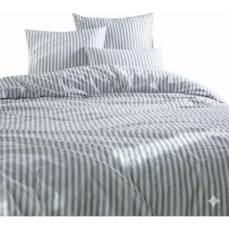 Parure de lit Rayure 220 x 240 cm bleu (1/4)