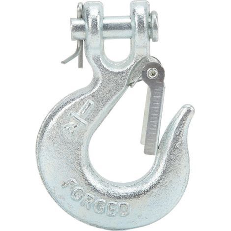 1/4" Sliding Clevis Hook with G70 Forged Steel Safety Latch for Truck Trailer Vehicle Towing Chains (1/5)