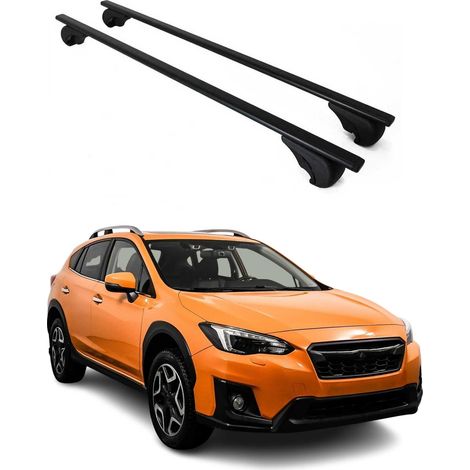 OMAC Barres de toit pour Subaru XV I 2012-2017 – TÜV / DIN 75302:2019 – Antivol inclus – Charge max 75 kg – 2 barres Noir (1/4)