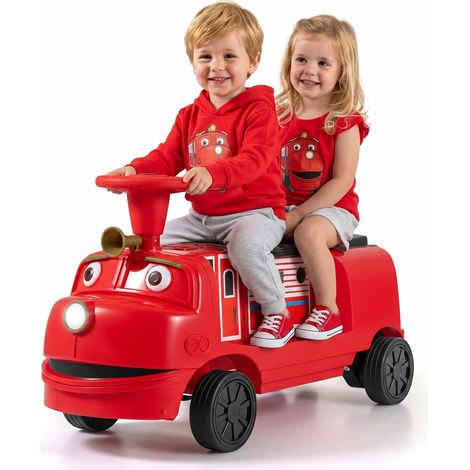 COSTWAY 12V Train Porteur Électrique Enfant 2 Places avec Volant (Rouge) (1/5)