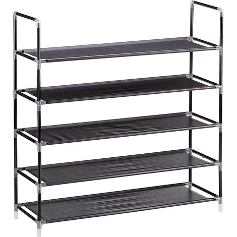Scarpiera mobiletto portascarpe e portastivali 5 ripiani capienza fino a 25 paia 90,5 cm nero 1300010282