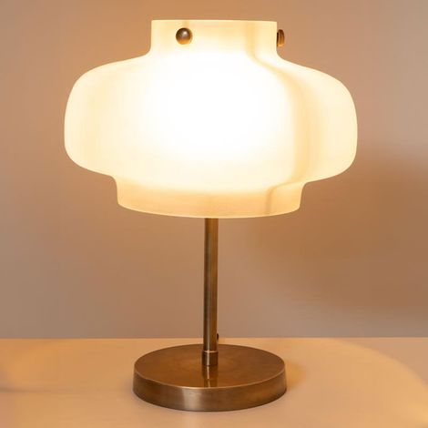 Lampe à Poser Lainor en Verre Sablé 43x33cm (1/5)