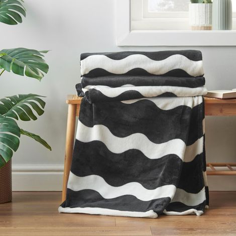 Sassy B Waves Coperta reversibile, 200 x 240 cm, colore: Nero/Bianco (1/5)