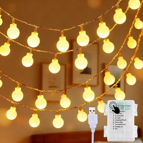 Guirlande Lumineuse Extérieure Guinguette 100 LED 15,5m à Pile/USB (1/5)