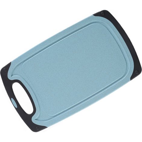 Planche à découper de cuisine résistante et antidérapante, dotée d'une poignée ergonomique, en plastique, pour découper les légumes, les fruits et la viande. Format compact. (1/5)