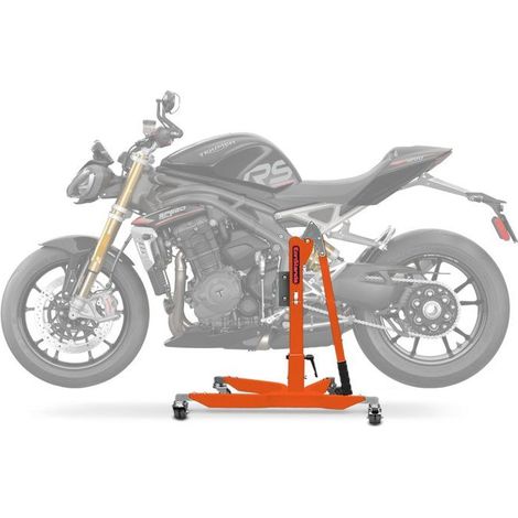 Béquille d'atelier - CONSTANDS - Triumph Speed Triple 1200 RS (2021-2025) - Kit plaque adapt. - 300 kg - Orange