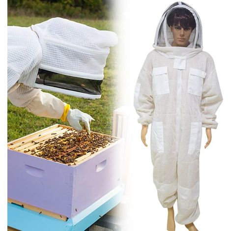 Costume d'apiculteur pour homme Veste d'abeille en coton ventilé avec capuche de protection étanche Protection complète contre les abeilles (XL) (1/5)