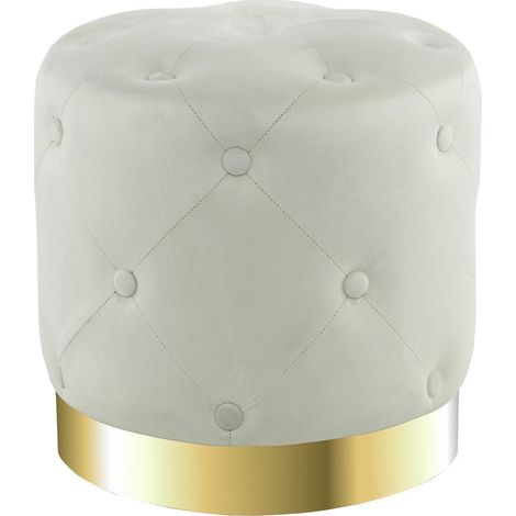 Pouf contenitore Piano in velluto bordeaux con base dorata (1/3)