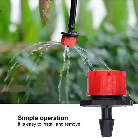 Goutteur 8 trous - Lot de 100 - Plastique PP rouge - Débit réglable 0-70L/h pour tuyau 4mm - Arrosage jardin serre (1/4)
