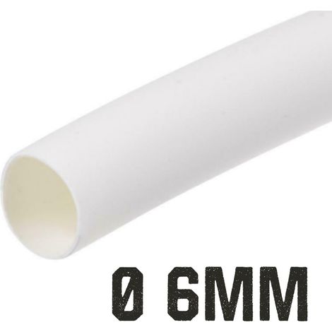 1 Metro Tubo Guaina Termorestringente Diametro 6mm Colore Bianco (1/2)