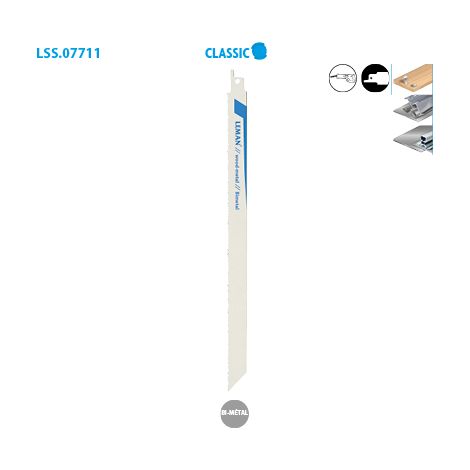Lot de 5 lames de scie sabre bi-métal Lu. 280 mm pas 2,5 mm coupe droite pour bois - 7711.05 - Leman (1/6)