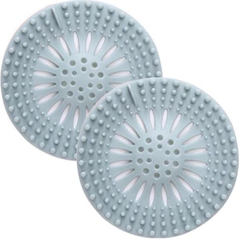 2 raccogli-capelli in silicone blu per scarichi della doccia. Protezione robusta per gli scarichi della doccia, ferma-capelli per vasche da bagno, docce e lavandini. (1/5)