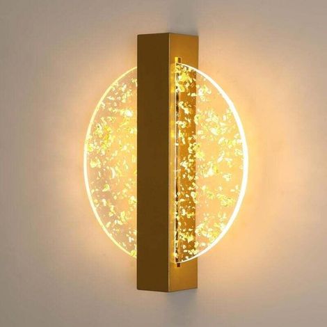 – Applique murale LED 12W 1150LM – Design rond en acrylique et métal – Blanc chaud 3000K – Pour chambre, salon, couloir, escalier (1/4)