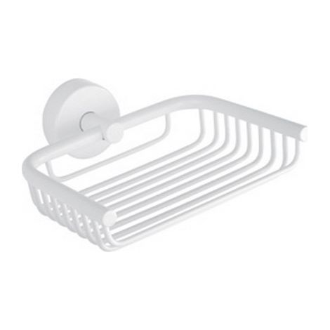 Portasapone a griglia design sospeso in acciaio inox bianco opaco  Monde-B kamalu