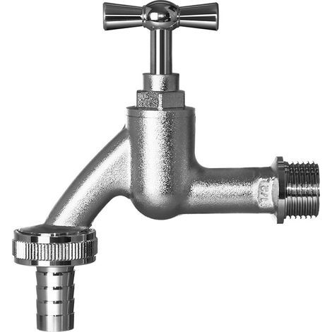 Robinet à boisseau sphérique en laiton 1/2 pouce pour jardin - Antigel - Avec 1 raccord de tuyau - Robinet pour jardin extérieur - En laiton (1/4)