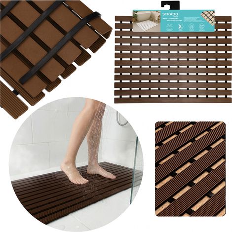 Tappetino antiscivolo per vasca da bagno o doccia 43x61 cm (marrone)