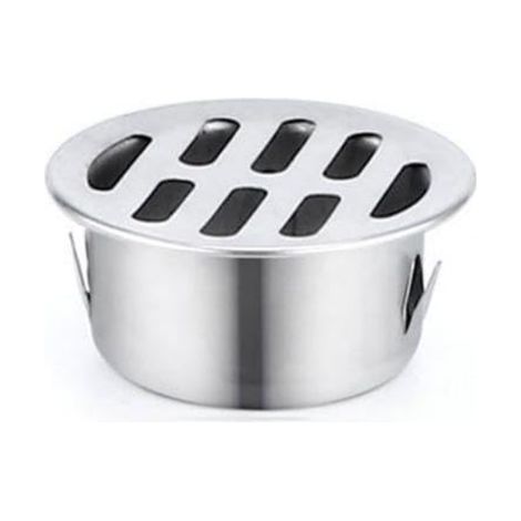 Bonde de sol ronde en acier inoxydable avec grille anti-goutte et filtre anti-colmatage convient aux balcons, patios, toits, terrasses et jardins extérieurs (50 mm de diamètre). (1/4)