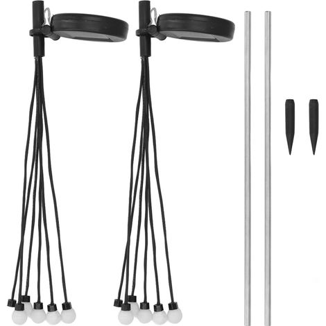 Lot de 2 guirlandes lumineuses solaires en forme d'étoile, étanches, pour jardin ou pelouse. (1/5)