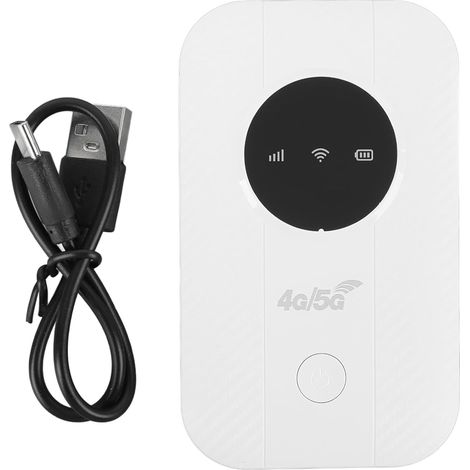 1 Routeur Mobile 4G 5G, WiFi 300 Mbps, 10 Appareils, Batterie 2100mAh, Voyage