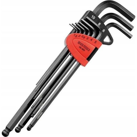 Teng-Tools Juego de llaves Allen largas 1499MML acero duradero