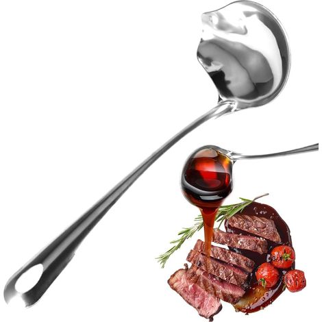 21.4 x 8.5 cm Ladle with Pouring Spout, Stainless Steel Sauce Spoons (1/5)