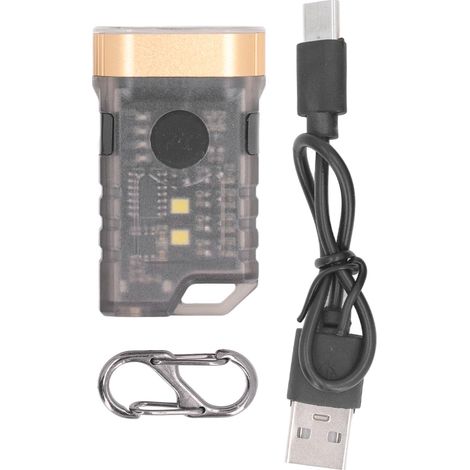 Ortviai Mini Torche LED 1500 lm avec Lampe UV 365 nm, Base Aimantée, Étanche IPX5, Rechargeable USB-C, 500 mAh