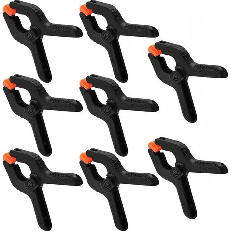 8 Pièces 5cm Pince à Ressort, Pinces à Ressort en Plastique Noir en Nylon, pour Projets de Bricolage, Studios Photo (1/5)