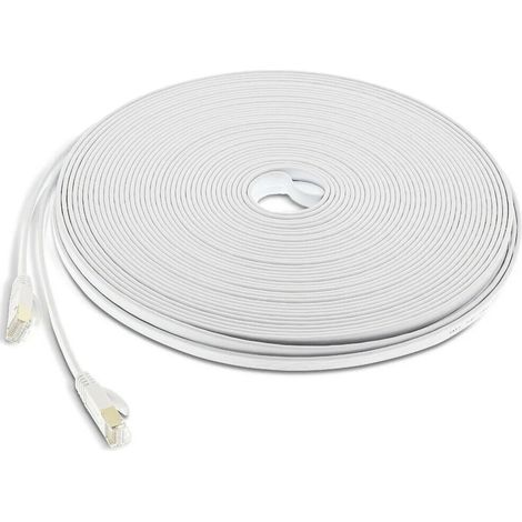 Câble Ethernet Cat 6 (CAT6) 45,7 m (150 pi) Blanc, câble réseau Internet haut débit US (1/5)