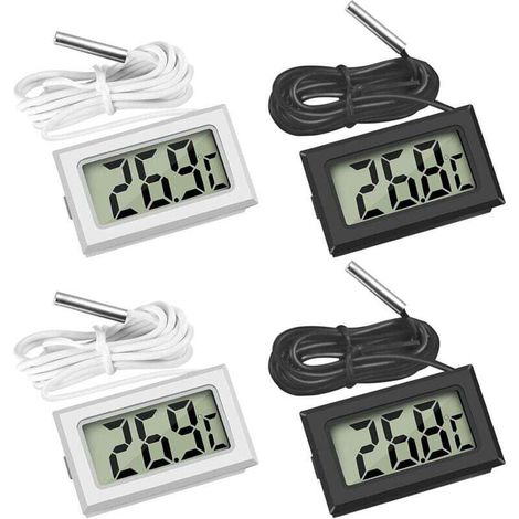 Thermomètre Numérique avec Sonde Externe Imperméable pour Réfrigérateur Congélateur Aquarium 4 Pièces (1/4)