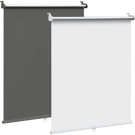 WOLTU Cortina Opaca Sin Taladrar, Estor Enrollable Opaco Aislante Térmico para Ventana o Puerta, Protección de Privacidad Blanco Sin Cable 80x150 cm