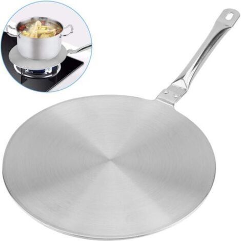 Adaptateur Induction, Disque Convertisseur de Plaque de Cuisson à Induction, Plaque d'anneau de Diffuseur Chaleur en Acier Inoxydable pour Plaque à Induction avec Poignée Preuve à la Ch (1/4)