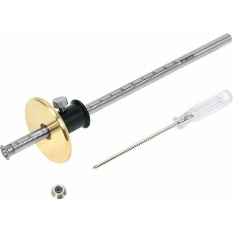 Trusquin de traçage avec roue pour bois dur et tendre – Verrou de sécurité – Fonction micro-réglage – Tournevis inclus