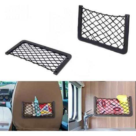 Filet Rangement pour Voiture 2 PCS, Organisateurs Rangement Coffre 35,5  18,5 CM, Multifonctionnel Sac Pocket Organizer de Voiture