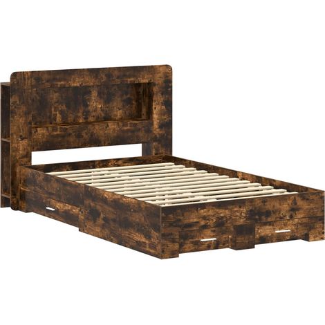 Maison Exclusive - Telaio del letto con storage Rovere Fumo 120 x 190 cm (1/5)